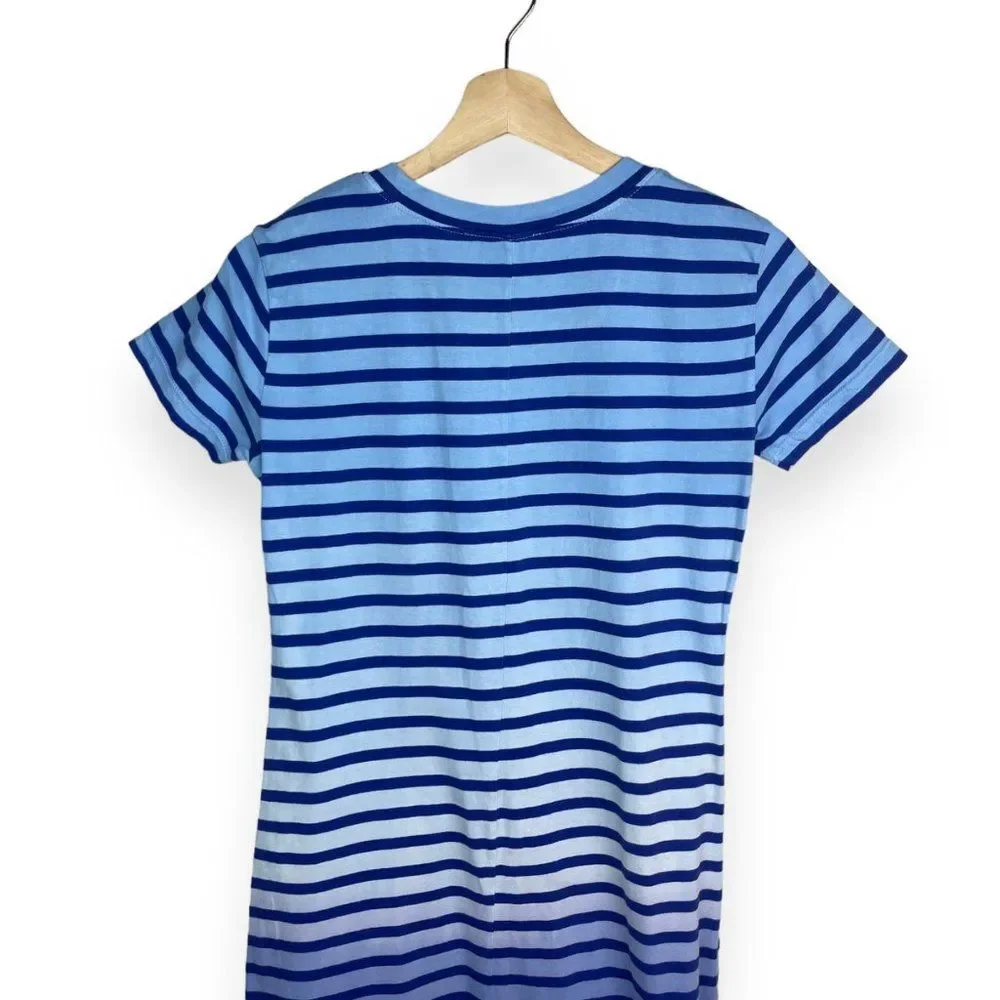 J. Crew Midi T-Shirt Dress in Dip-Dyed Stripe